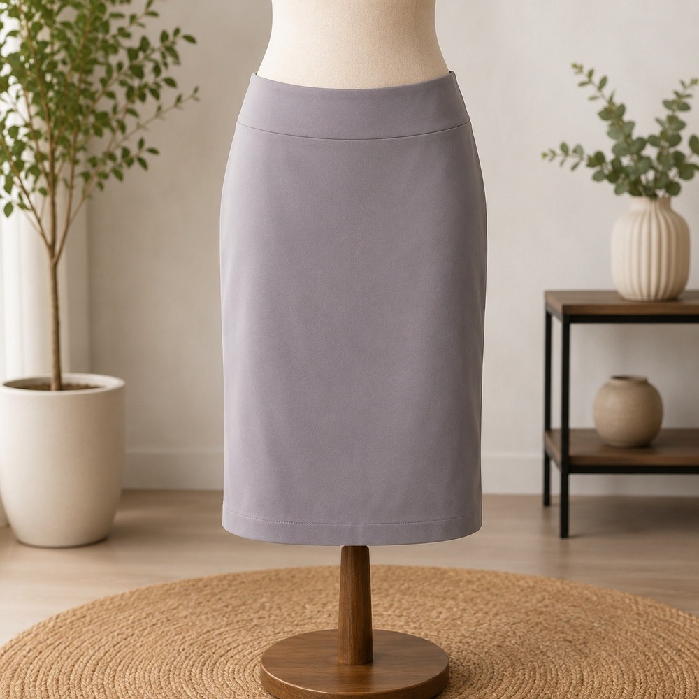 NWT Women with Control Pencil Skirt Womens 2X Gray Blu-Tec Tummy Control Stretch